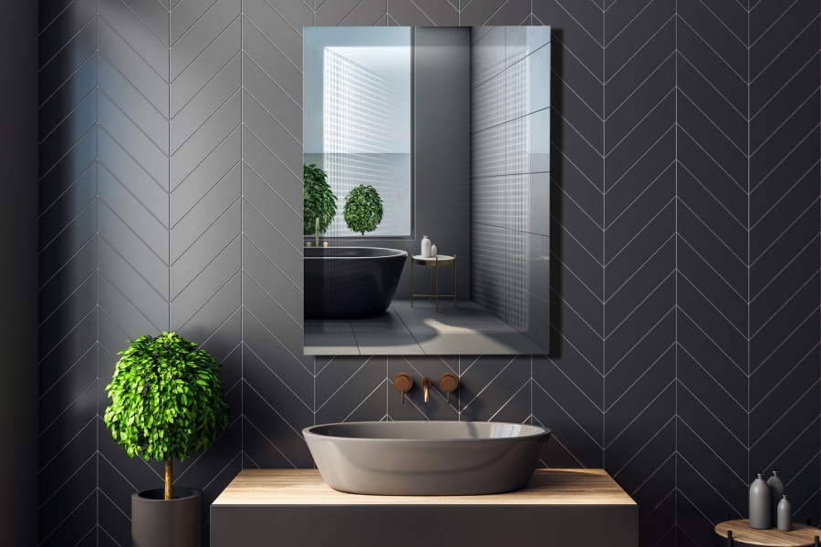 prostokątne lustro łazienkowe podświetlane Stars 3D 60x80
